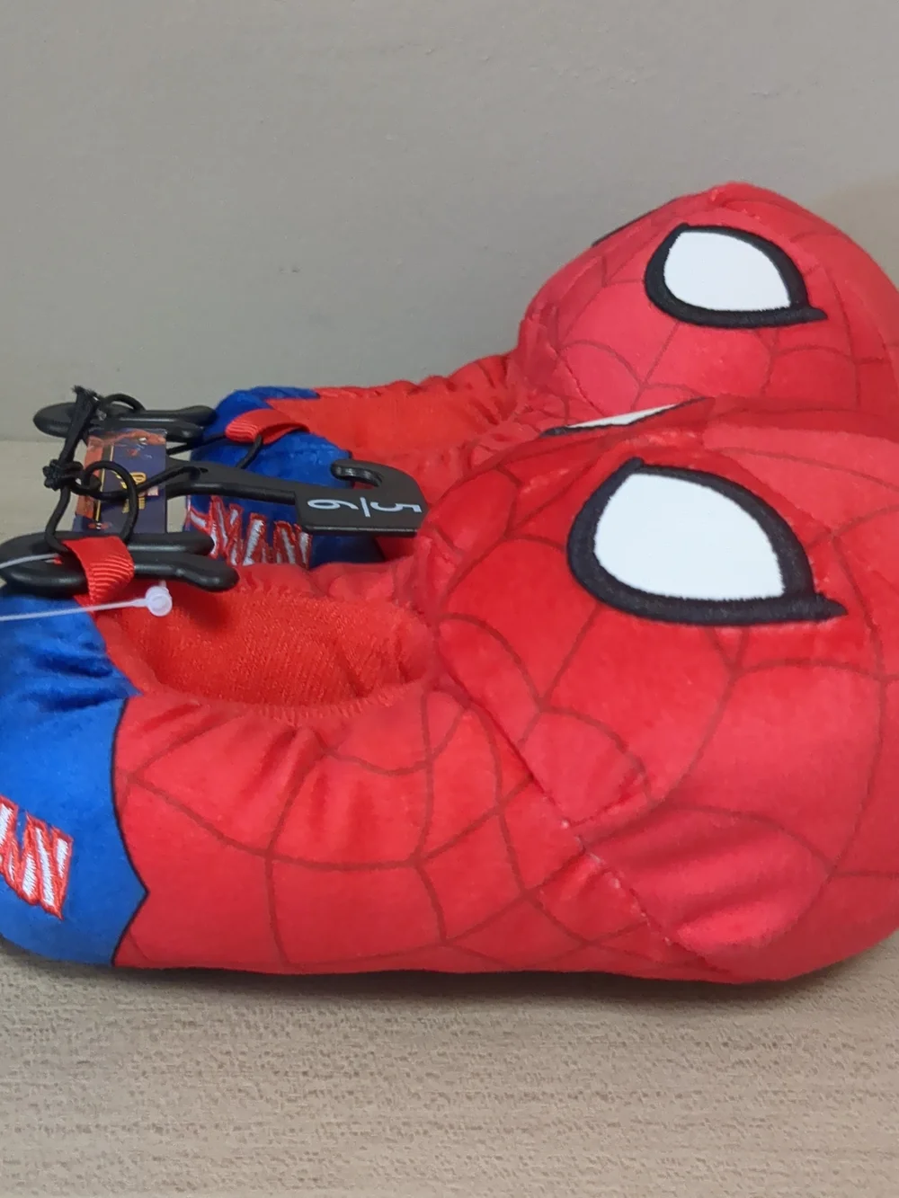 Kids' Spiderman Red & Blue Costume Slippers - Official Spiderman Design